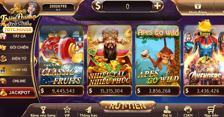 Hình ảnh máy đánh bạc slot game u88, với các biểu tượng quay số rực rỡ và thông báo Jackpot lớn, thu hút người chơi săn lùng những phần thưởng khủng.